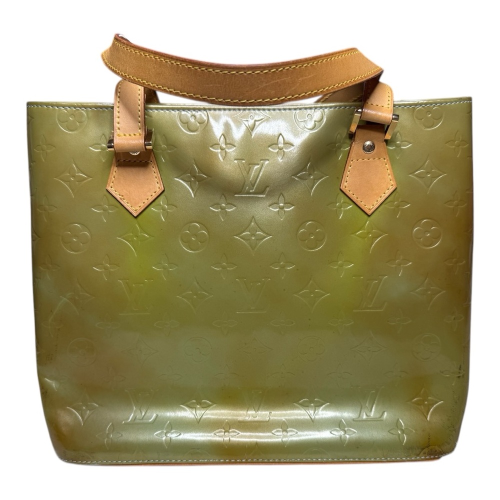 Louis Vuitton Vernis Green Houston Handbag-Used